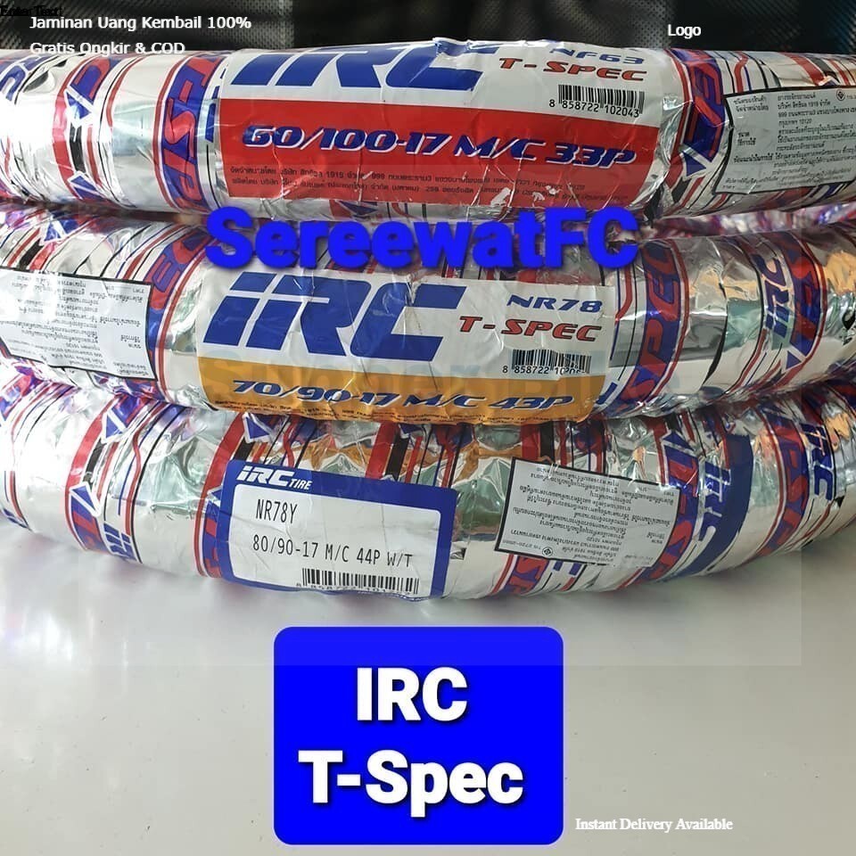 ยางนอก ติดรถ Wave ปลาวาฬ IRC T-Spec  ของแท้ มี 3 ขนาดให้เลือก  (1 เส้น) จำหน่ายจากร้าน WCN GROUP
