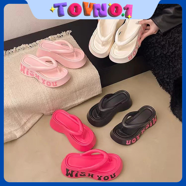ToyNo.1🧸พร้อมส่ง🧸"LT-303" รองเท้าแตะหูคีบ แฟชั่นสุดฮอต พื้นหนานุ่ม เพิ่มความสูง สำหรับผู้หญิง