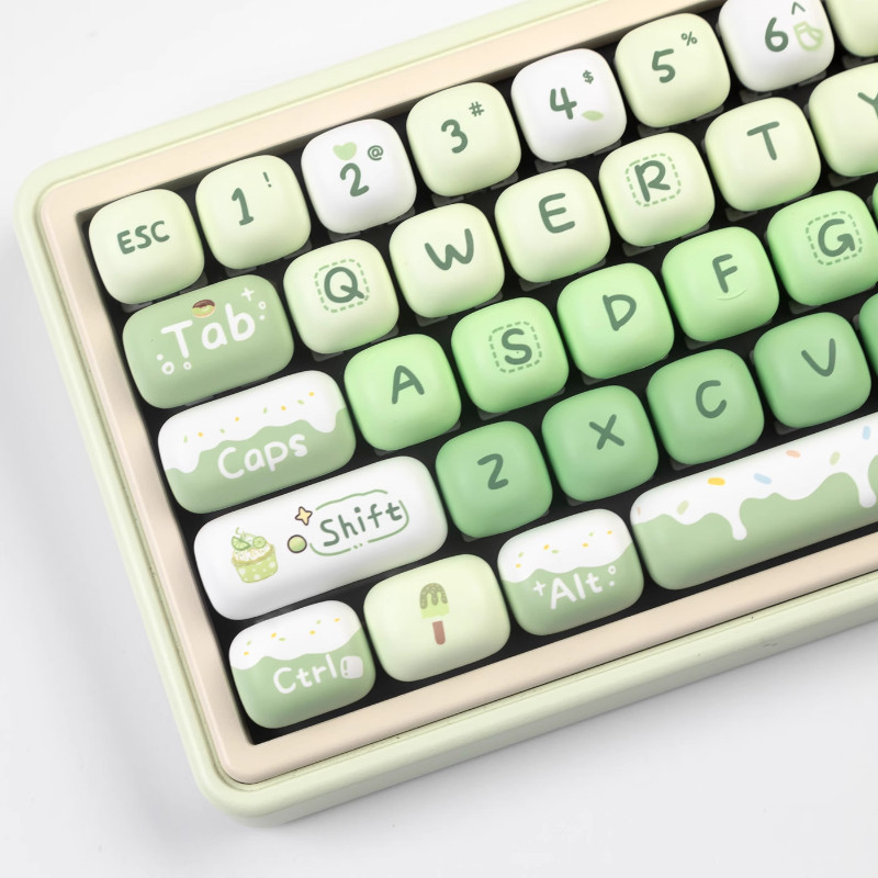 Thai Language ฤดูร้อนขนมหวาน House Keycap MOG รอบความสูงแกนแม่เหล็ก MAC ความร้อนระเหิด Hero68 F75 X87 S99 104