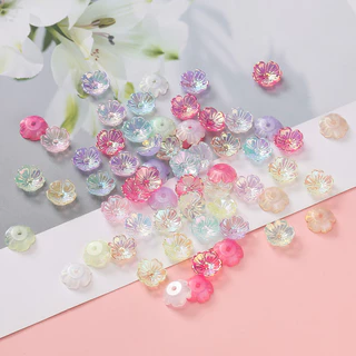 ลูกปัดซากุระ ลูกปอมอคริลิค 11mm ลูกซากุระสีสันสดใส สำหรับทำเครื่องประดับ DIY 10-30 ชิ้น