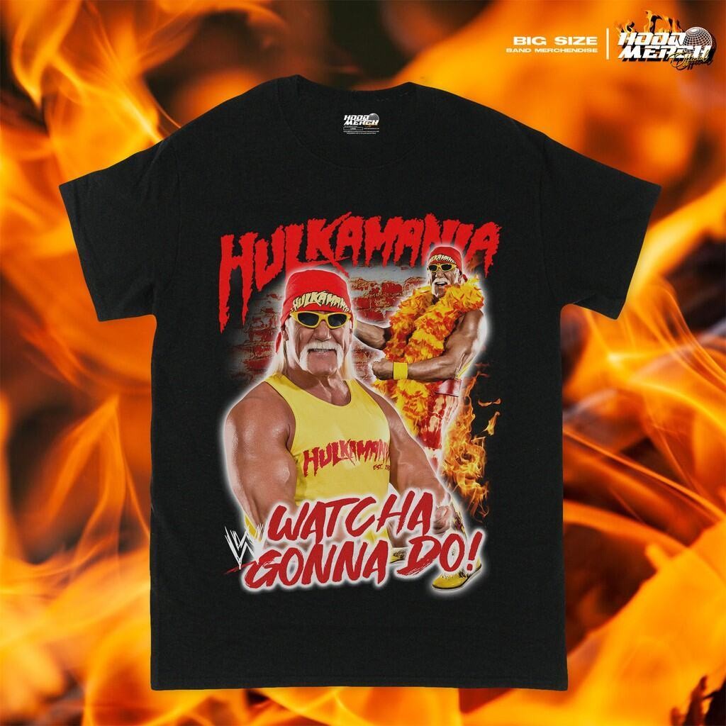 เสื้อยืดพิมพ์ลายสไตล์เรโทร SMACKDOWN Hulk Hogan สำหรับทุกเพศ