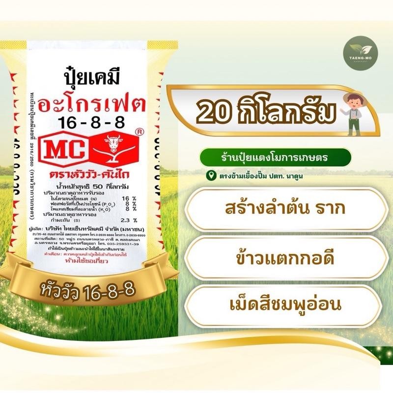 (แบ่งขาย 20 กก) ปุ๋ยหัววัว 16-8-8