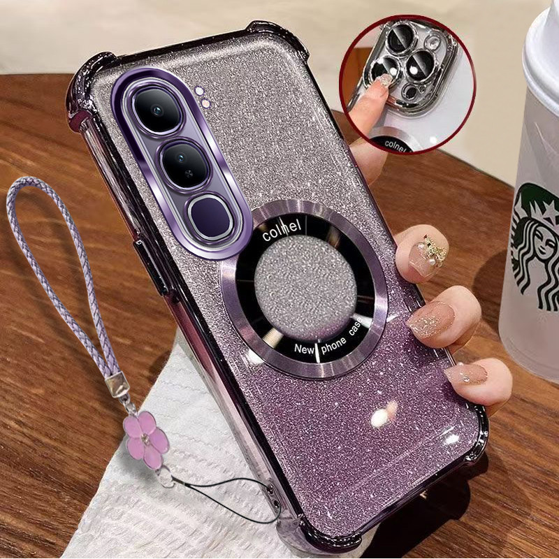 แถมเชือกเส้นเล็กCasing VIVO Y19S Y100 Y200 Y300 5G V40 Lite 4G เคสโทรศัพท์สําหรับ 2025 ใหม่ซิลิโคนป้องกันสี่มุม FDJ