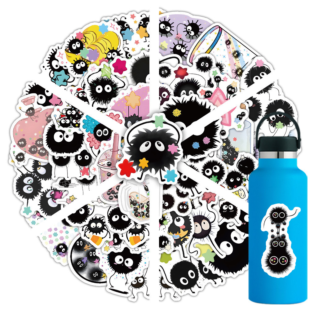 สติกเกอร์ Soot Sprites Ghibli ประเทศญี่ปุ่น จำนวน 50ชิ้น กันน้ำ สไตล์เก๋ไก๋ น่ารัก ขวดน้ำ Stickers ราคา ถูกที่สุด ดีลบีเคเค แกลเลอรีภาพที่ 3
