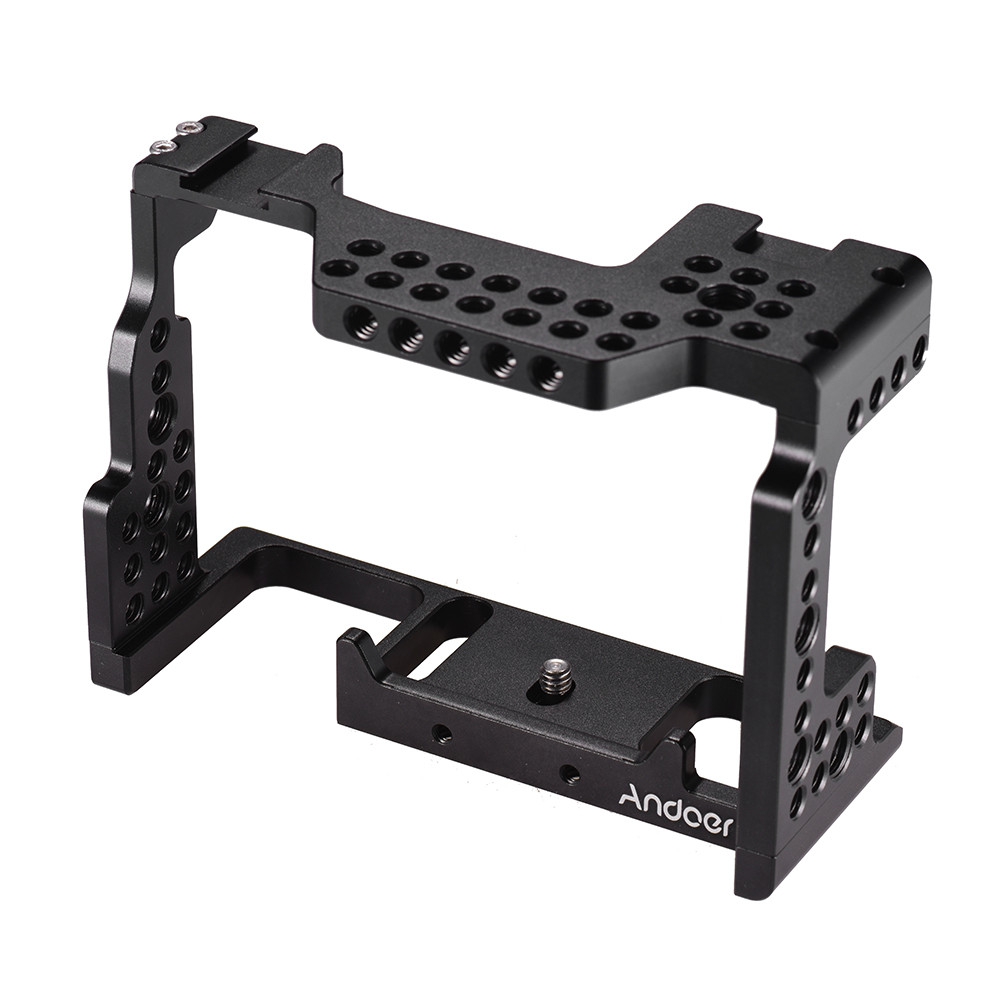 Hammer.TH Andoer Camera Cage Video Making Stabilizer Aluminum Alloy Screw 1/4 นิ้วพร้อมรองเท้าเย็นสำ