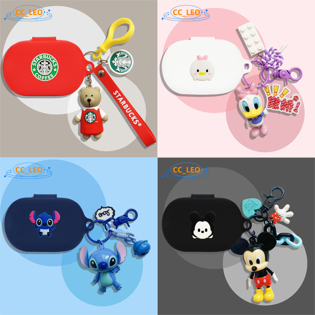 For JBL SENSE Lite Case Silicone Soft Case Suitable for JBL SENSE Lite Shockproof Shell Protective Sleeve Cute Sesame Street Pendant Cartoon Mickey Minnie Keychain