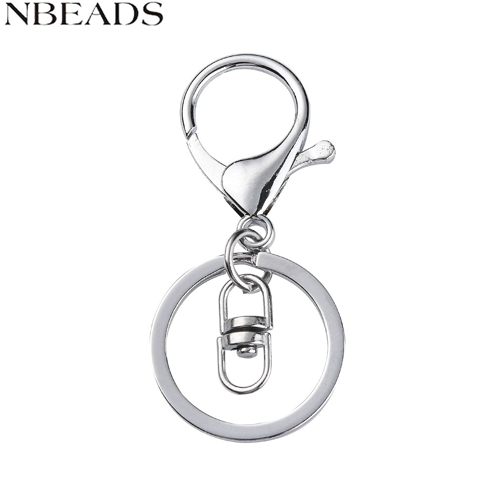 10ชิ้นเหล็กโลหะผสมกุ้งก้ามกรามกรงเล็บจับมือพวงกุญแจ68x30มิลลิเมตร