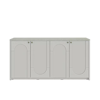 SB Design Square ตู้เก็บของ ขนาด 160 ซม. รุ่น Cloudia (Haneul Collection) สีเทาอ่อน (160x30x80 ซม.) แบรนด์ SB FURNITURE