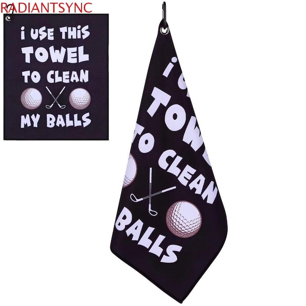 RADIANTSYNC Golf Towel ผ้าขนหนูแห้งนุ่ม อุปกรณ์ฝึกซ้อมและทำความสะอาดสำหรับคนเล่นกอล์ฟ มี carabiner