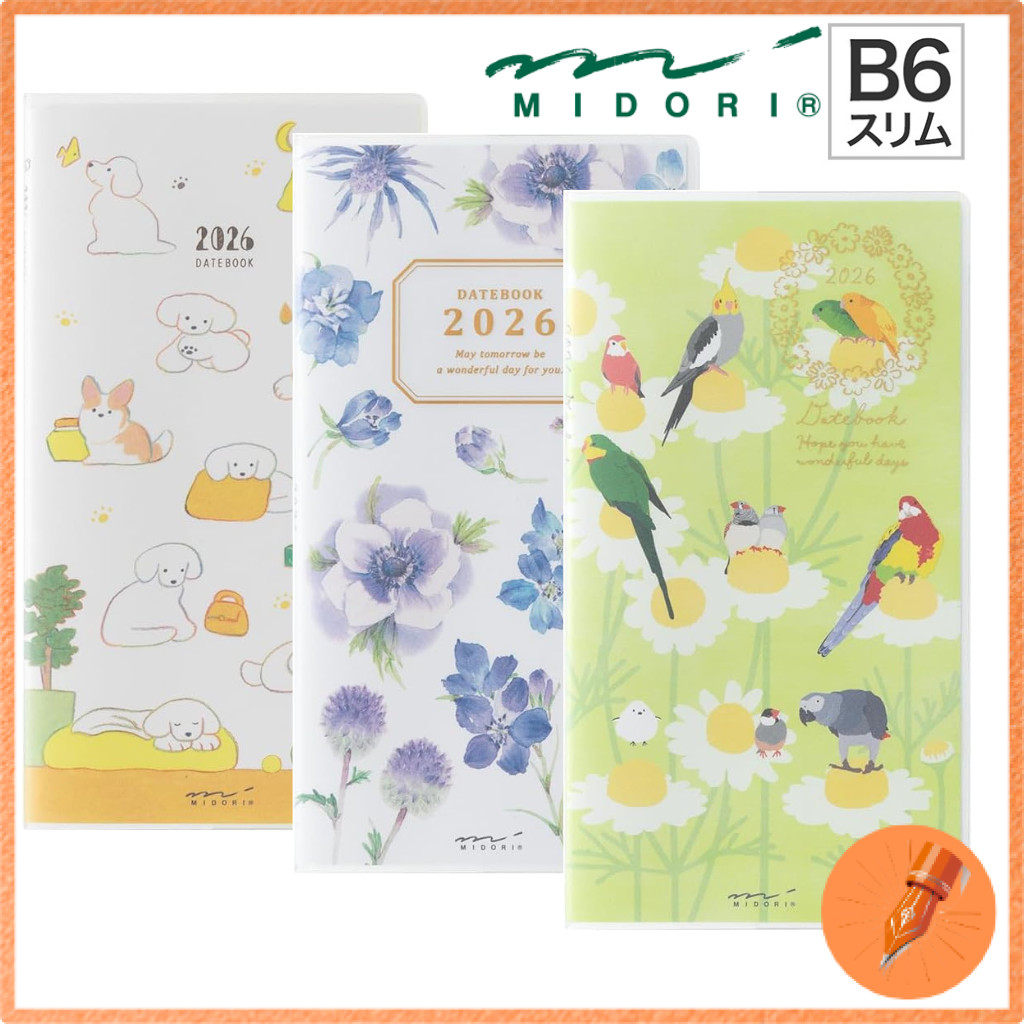 Midori Slim Monthly Pocket Diary 2026