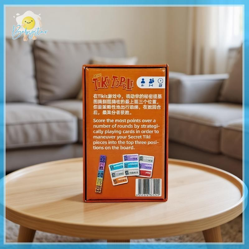 [Inthehot-t] 1 ชุด Strategy Fun Party Game เวอร์ชั่นภาษาจีน Tiki Topple การ์ดเกมสําหรับ 2-4 คน DIY อ