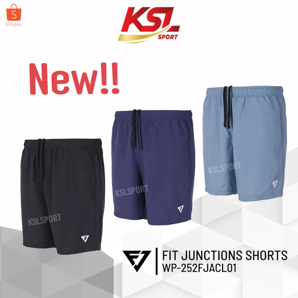 Fit Junction กางเกงขาสั้น มีกระเป๋า 2 ข้าง ผ้าร่ม รหัส WP-252FJACL01 ใส่สบาย ระบายอากาศ สีดำ/กรมท่า