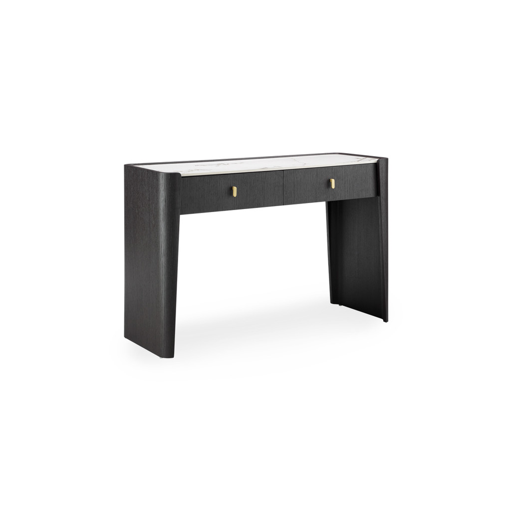 SB Design Square โต๊ะเครื่องแป้ง รุ่น KOLLY หินขาวลาย สีขาว (120x45x80 ซม.)  แบรนด์ DESIGN & DECOR