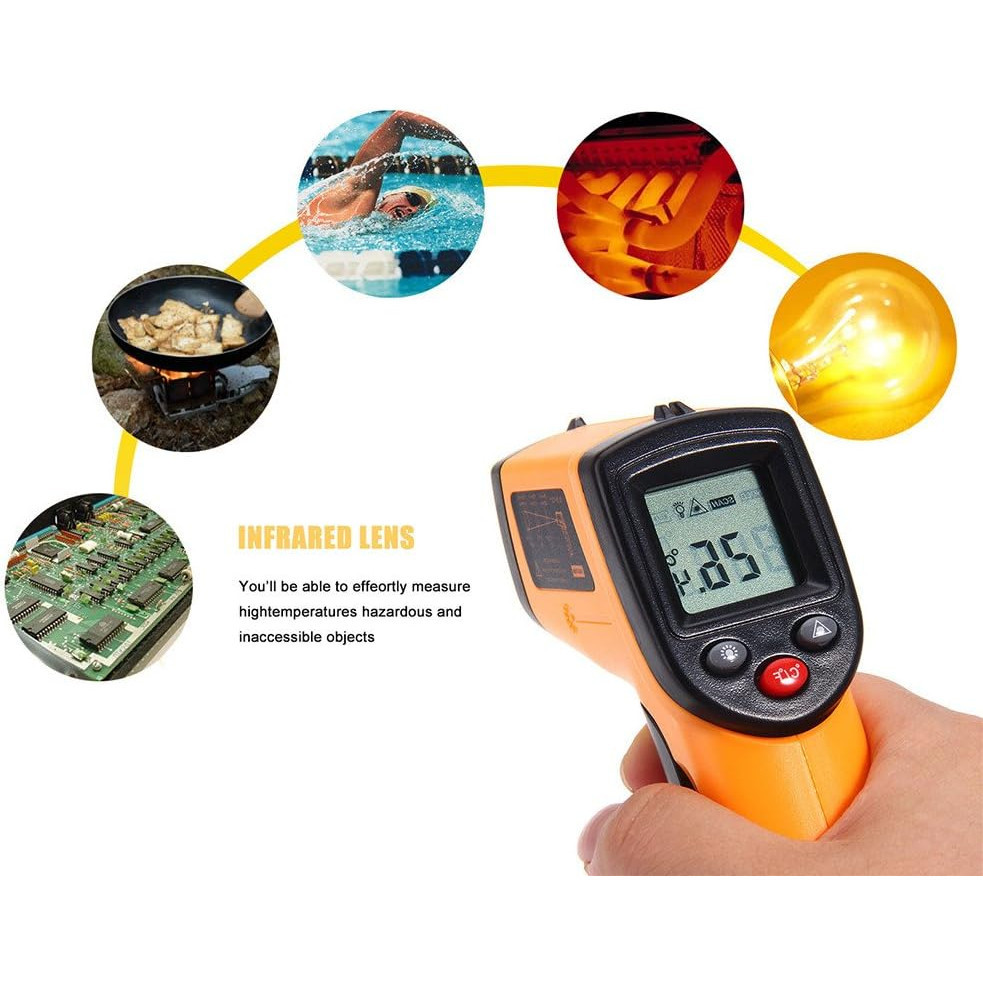 GM320 เครื่องวัดอุณหภูมิอินฟราเรด ไม่สัมผัส จอ Lcd อุตสาหกรรม วัดอุณหภูมิครัวอาหารน้ำมันอุณหภูมิ E22 - รูปที่ 3