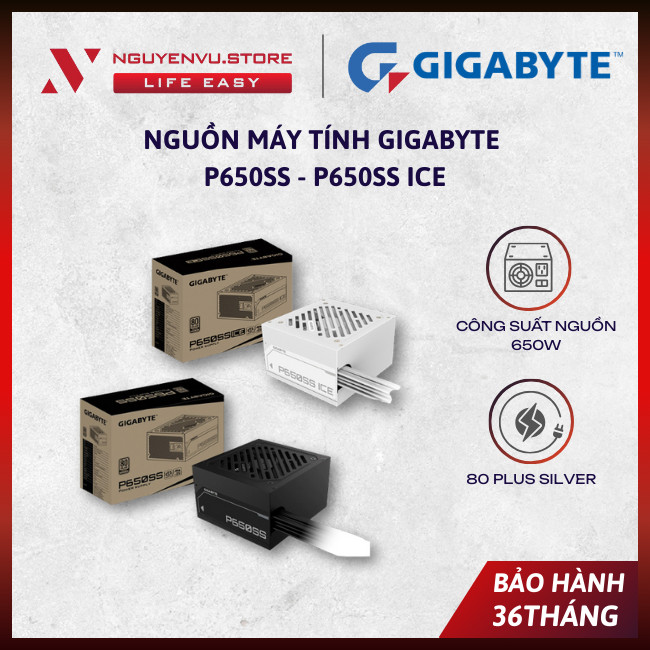 แหล่งพลังงานคอมพิวเตอร์ Gigabyte P650SS, P650SS ICE, P550SS - 80 PLUS สีเงิน -