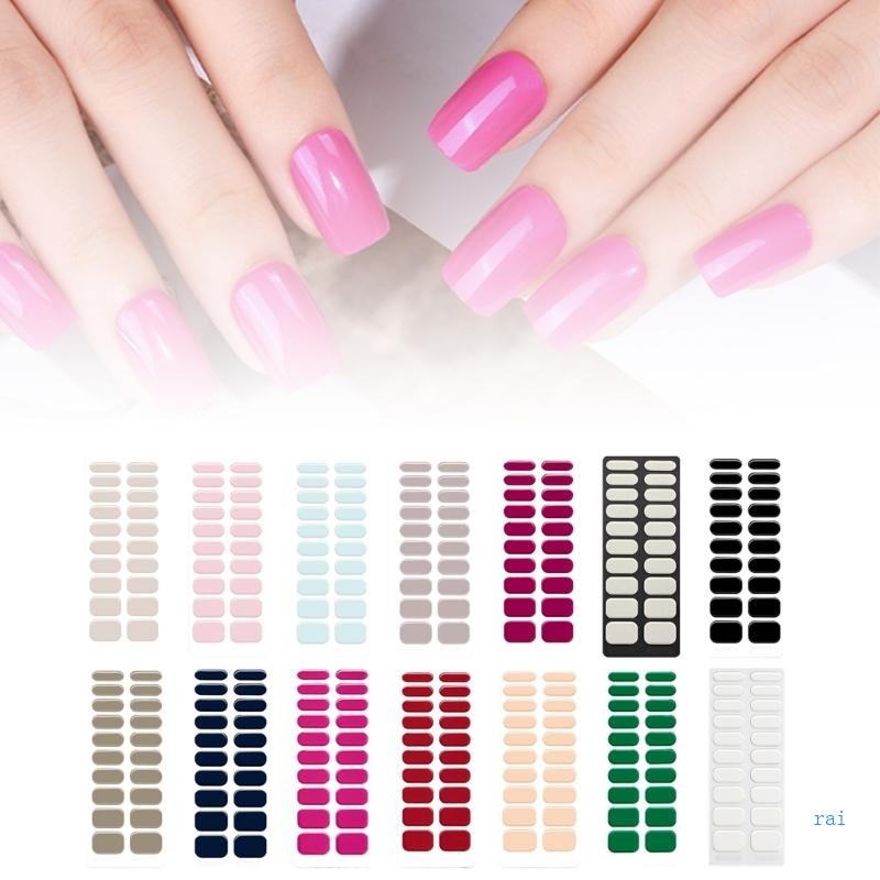 Rai Gel Strips Semi Cured Gel Nail Art Sticker แถบเล็บกันน้ํา
