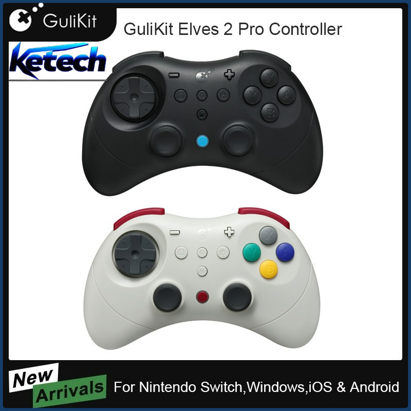 GuliKit Elves 2 Pro เกมคอนโทรลเลอร์ไร้สายสำหรับ Nintendo Switch, Windows, iOS และ Android - พร้อมสติ