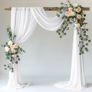 75 ซม.X 6M สีขาวงานแต่งงาน Tulle Arch Draping ผ้าฉากหลัง 28.7 "X 20FT Sheer ผ้าม่านผ้าสําหรับงานแต่งงานพิธีวันเกิด Party