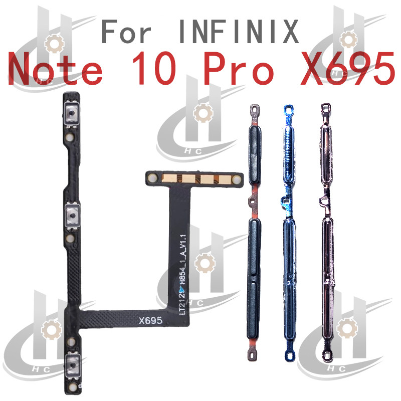 สําหรับ infinix Note 10 Pro X695 ปุ่มเปิดปิด Flex Cable Keys ปุ่มปิดระดับเสียงขึ้นลงด้านข้าง อะไหล่ทดแทน