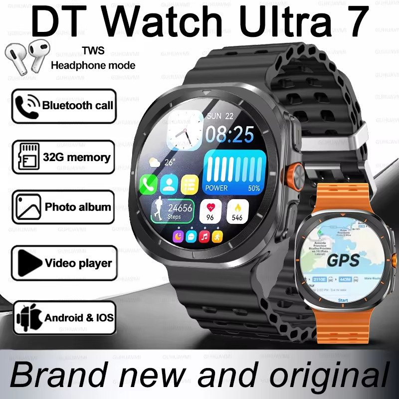 2025 ใหม่ DT นาฬิกา 7 Ultra 32GB หน่วยความจําผู้ชายสมาร์ทนาฬิกา GPS NFC 3D เมนู MP3/MP4 เครื่องเล่นอ