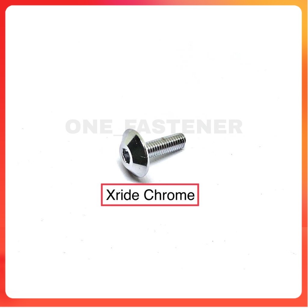 X303 BOLT L ฝาครอบ Body X Ride M5 ร่ม 5 มม. CHROME xride yamaha L4 bolt 8 5x14 gasin