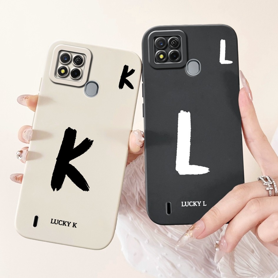 สําหรับ Itel A57 A611W ปลอกน่ารัก AZ ตัวอักษรเริ่มต้นซิลิโคนอ่อนนุ่มเลนส์ฝาครอบป้องกันสําหรับ Itel A