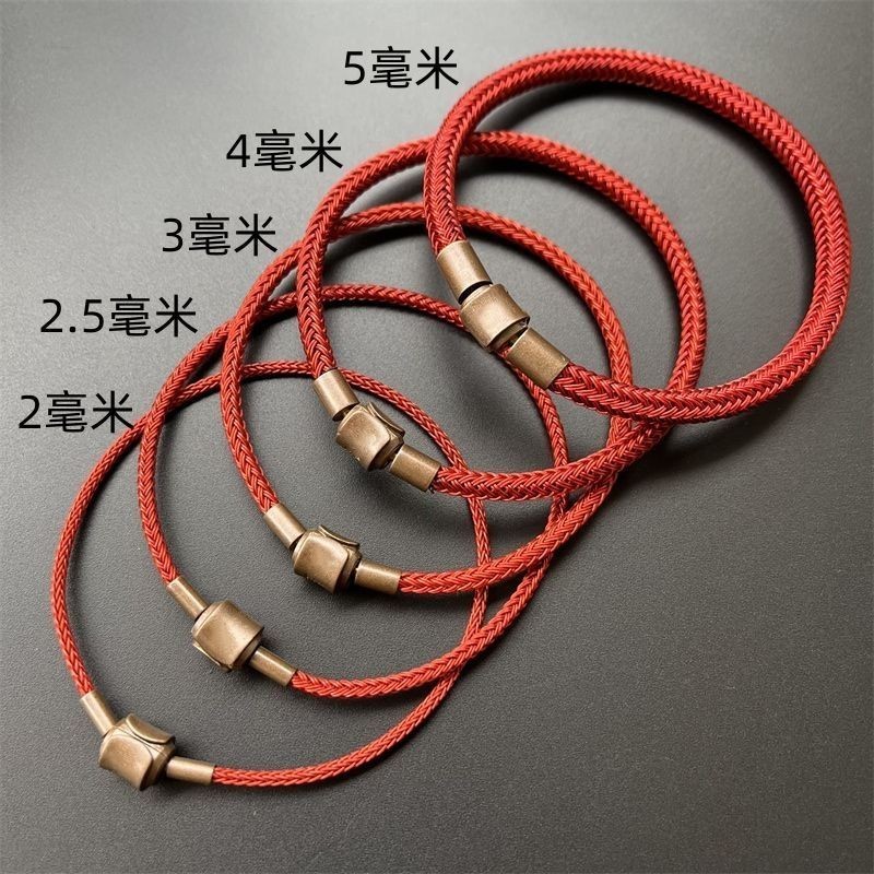 สร้อยข้อมือเชือกกันน้ํา DIY สําหรับเปลี่ยนเชือกหนังสีดํา/แดง ใส่ลูกปัดเหล็ก 3D