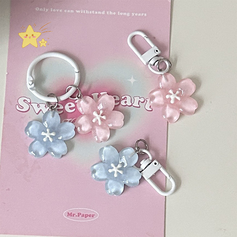 [JBTH] Sweet Jelly สี Sakura พวงกุญแจจี้ Creative น่ารักดอกไม้พวงกุญแจน่ารักแฟชั่นกระเป๋าเป้สะพายหลังแขวนเครื่องประดับของขวัญคู่ [JB]