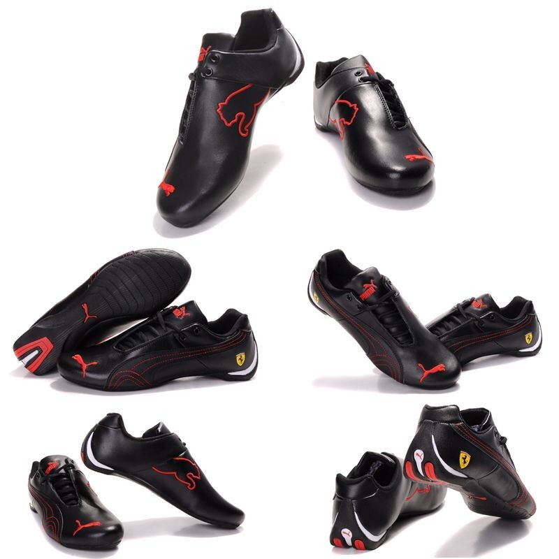 สไตล์ใหม่อินเทรนด์ PM Co-Branded Ferrari สไตล์ของแท้หนัง Racing รองเท้า Unisex หนังแท้แฟชั่น All-Match น้ําหนักเบาสวมใส่