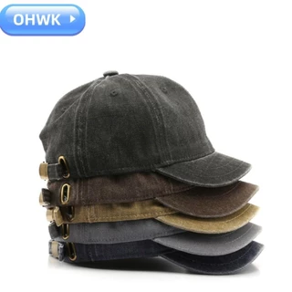 Ohwk หมวกเบสบอล, สีทึบล้างผ้าฝ้าย Peaked หมวก, แฟชั่นปรับปีกสั้น Snapback หมวกฤดูร้อน
