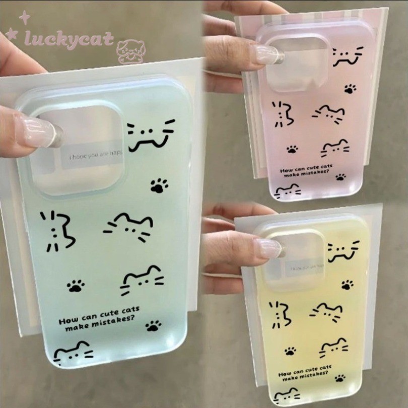 Iphone 15 14 13 12 11 Pro Max X Xr Xs Max 7 8 Plus SE2020 เคสโทรศัพท์การ์ตูนน่ารักแมว Puppy Park Matteฝาครอบโทรศัพท์นุ่ม