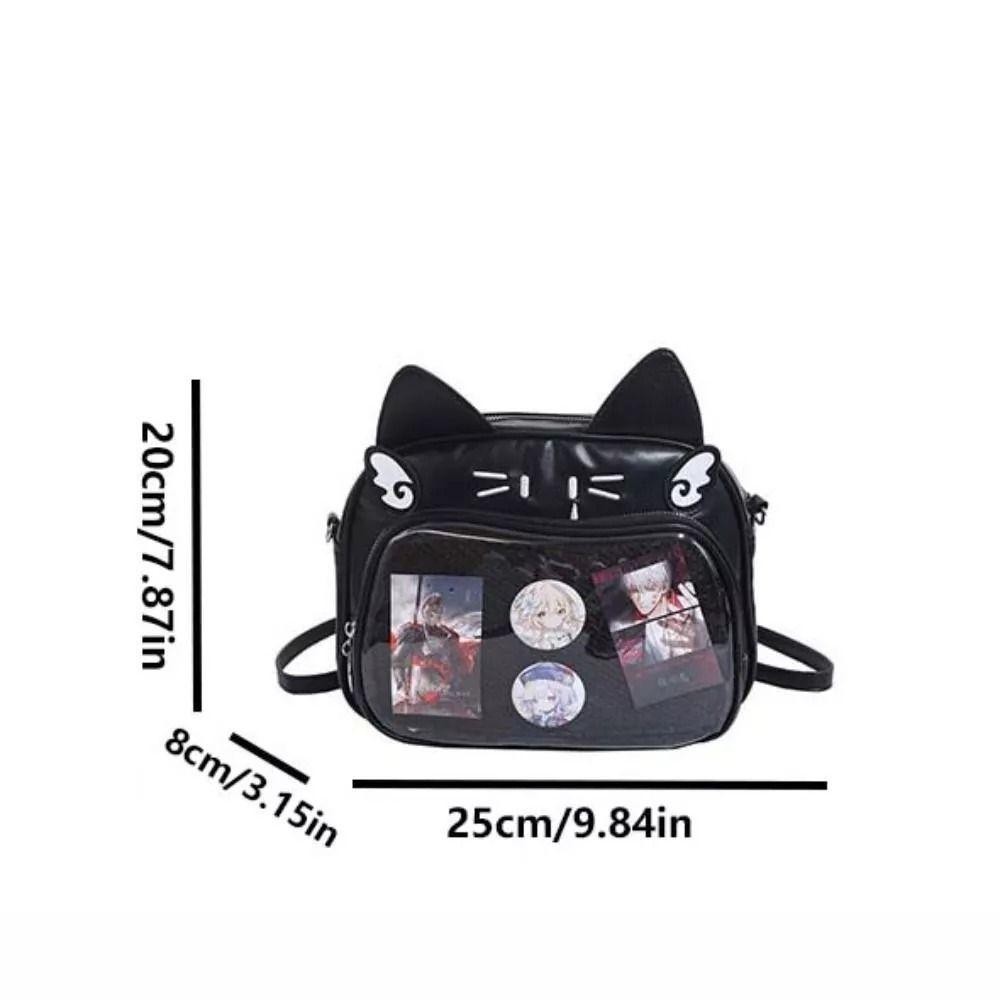 Perneaky Kawaii Cat Itabag, กระเป๋าตุ๊กตาใสน่ารัก, กระเป๋าเป้สาวอินเทรนด์ลําลอง