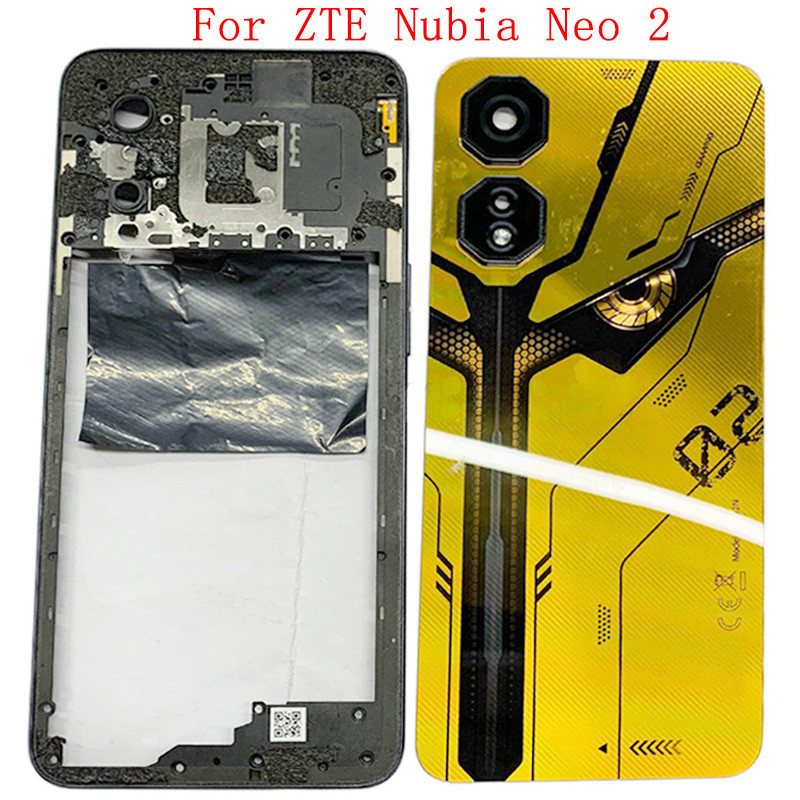 ฝาหลังด้านหลังสําหรับ ZTE Nubia Neo 2 แบตเตอรี่พร้อมกรอบกลางกล้องอะไหล่ซ่อม