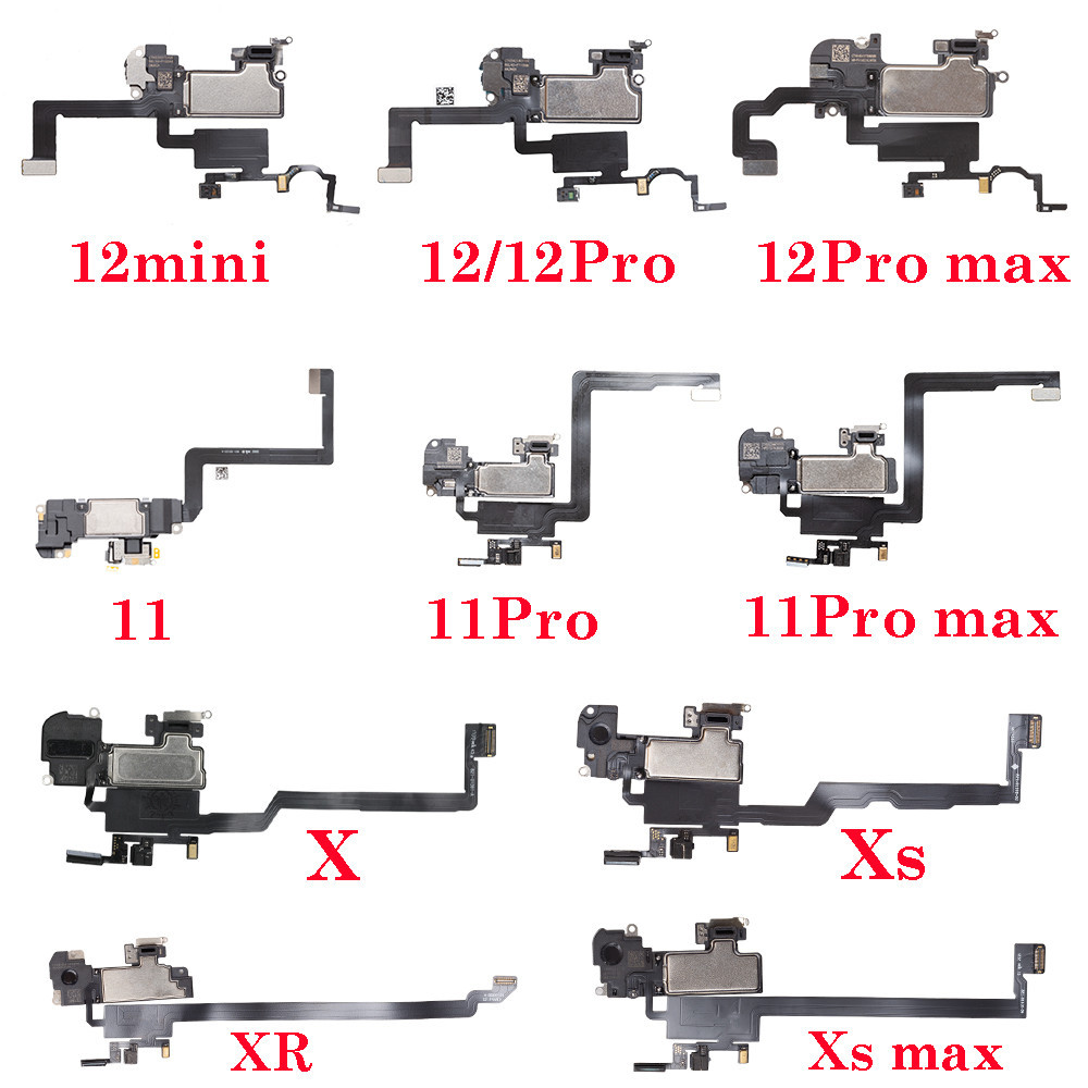 1 ชิ้น Earpiece กับ Proximity Light Sensor Flex สายสําหรับโทรศัพท์ X XR XS max 11 12 Pro max Mini หูลําโพงอะไหล่
