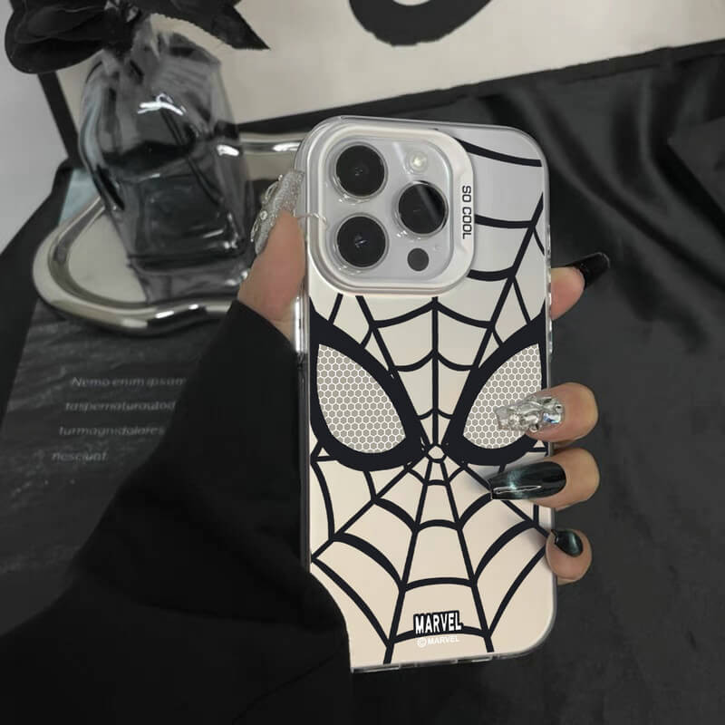 เคส Marvel Cool SpiderMan OPPO Reno 11F 11 10 Pro 5G F25 7 8 4 6 4G 8T 8Z 7Z 5F 4F 5 Lite F5 A5 A9 2020 A83 A71 A57 A1 A39 Cute Cartoon Couple Spider-Man Advanced Large Hole Frame Colored Silver All-Inclusive Hard Phone Case Back Cover 1YKC 09 - รูปที่ 5