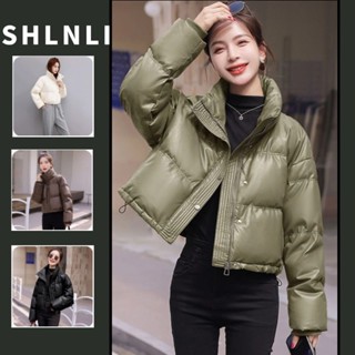 ผู้หญิงฤดูใบไม้ร่วงฤดูหนาวหนาหนัง ปู่ สั้นยืนปกลงเสื้อผ้าฝ้า…