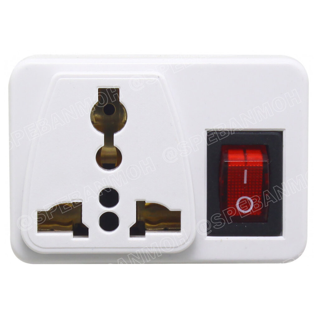 หัวแปลง [ 1ชิ้น ] CO6S-UK ปลั๊กแปลงขา UK มีสวิทช์ Toshino โตชิโน 2000W 10A 250VAC CO6S Series เต้ารั