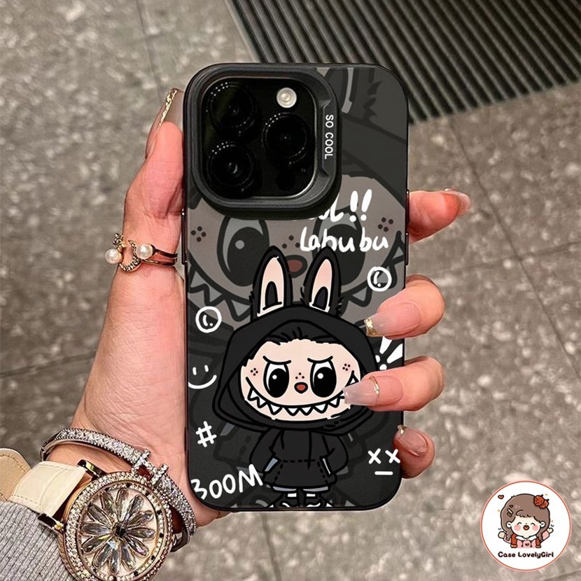 ส่งจากไทย ภาพวาดการ์ตูน labubu เคส IPhone 15 16 14 11 13 Pro Max XR พสัส13 12 Pro 7 8 Plus SE X Xs Max Hard Case