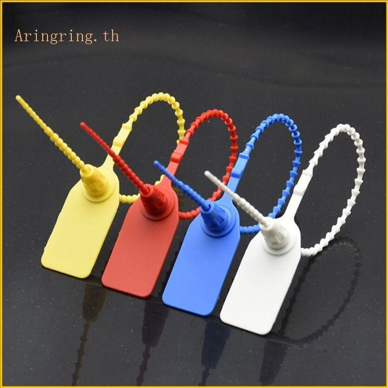 Arin 100 ชิ้นจํานวน Tamper ซีลทิ้งพลาสติกความปลอดภัยซีลการจัดส่งแท็ก Self-Locking ป้าย Tie ใช้งานง่าย