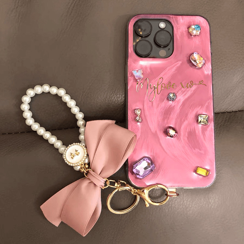เคส OPPO Reno 12 F 11F 11 10 F25 8T 8Z 7Z 6Z 5Z 5F 4F 4 7 6 4G 5 Pro 8 Lite 5G A94 A93 A53 A15 A15S A33 A12 A12S A11K A8 A31 A9 A5 2020 A7 A5S Reno5 Z Reno6 Z Reno8 Reno7 Cute 3D Butterfly Flash Diamond Bowknot Chain Phone Case YS 10