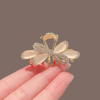 โบว์โอปอล Rhinestone ระดับไฮเอนด์ประณีตผมครึ่งผูกผมอารมณ์ Elegant G