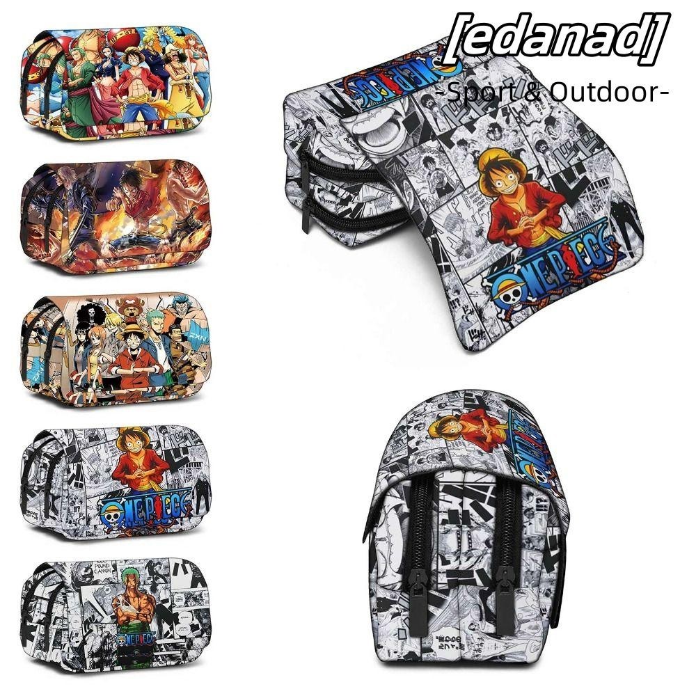 Edanad Pencil , Anime One Piece กล่องปากกาสามชั้น, คุณภาพสูงกันน้ําความจุขนาดใหญ่กระเป๋าปากกา Girls Boys