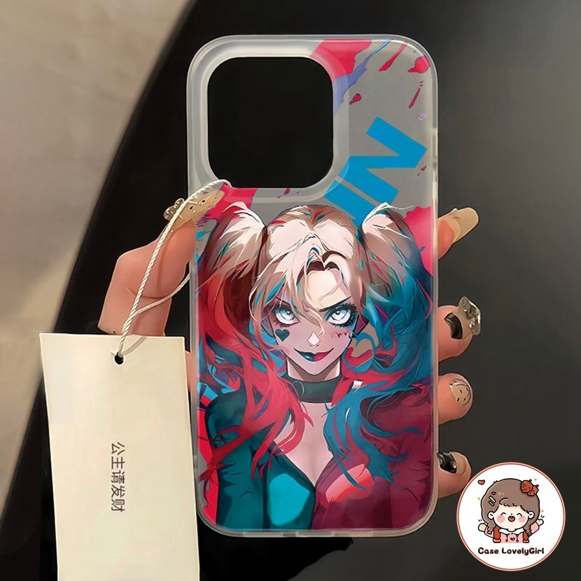 ส่งจากไทย Funny Cartoon Clown Girl เคส IPhone 11 15 13 14 12 Pro Max XR พสัส 14plus 11 8 7plus Xs Max Clear Case