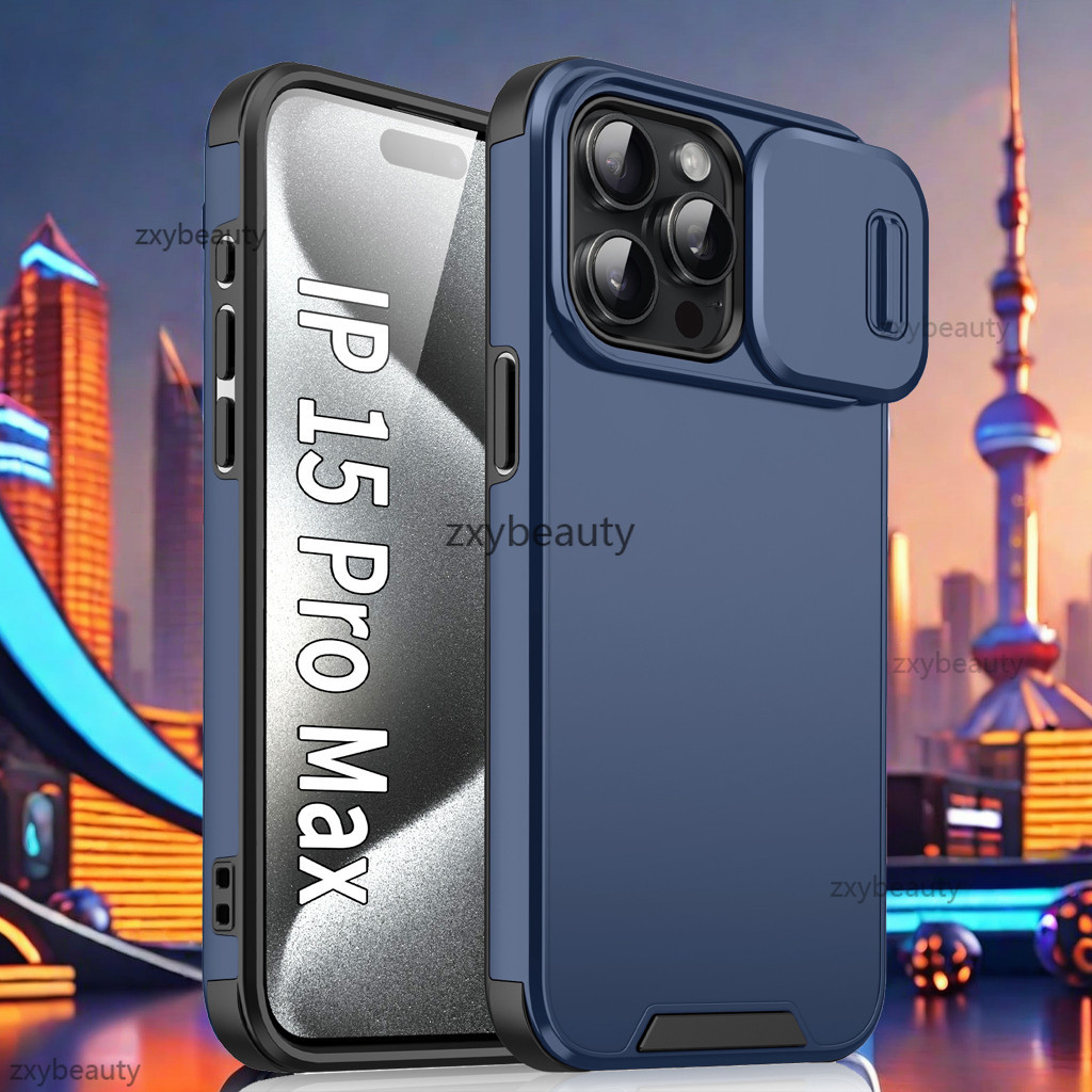 ปลอกกันกระแทกสําหรับiPhone 17 16 15 Pro Max 14 5G Air Caseเกราะสไลด์กล้องแม่เหล็กสําหรับI15 15Pro 14Pro 17Pro 15Plus 17ProMax 16ProMax 16Plus 16Proแหวนกลับกรณี