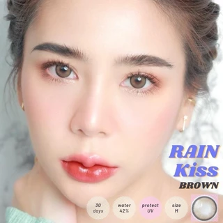 คอนแทคเลนส์(กลาง)🔥Rain Kiss🔥(LuxzyLens) สี : Brown / Gray รายเดือน มีค่าสายตา