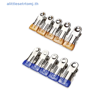 Alittlese 10 ชิ้นสแตนเลสเสื้อผ้า Peg ในครัวเรือนอเนกประสงค์คลิปปิดผนึก Windproof Non Slip Trace Fixed Clamp Airing ที่หนีบผ้า TH