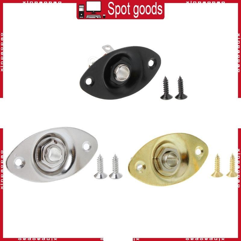 Xi รูปไข่ Dented Jack Output Plate กีตาร์ Bass Jack Socket 1 4 Jack Output Input Socket ชิ้นส่วนกีตา