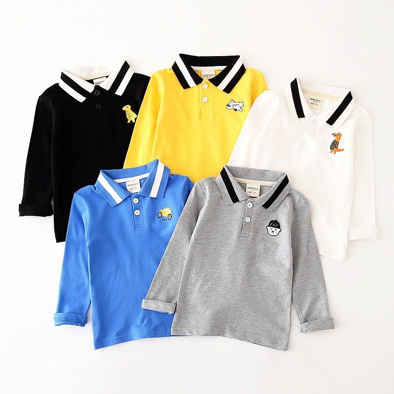เสื้อยืดคอปกแขนยาวเด็ก 1224-127-1243-1452