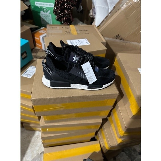 NMD พร้อมส่ง V2รองเท้าวิ่งระบายอากาศได้สีดำ/ ขาว/น้ำเงิน