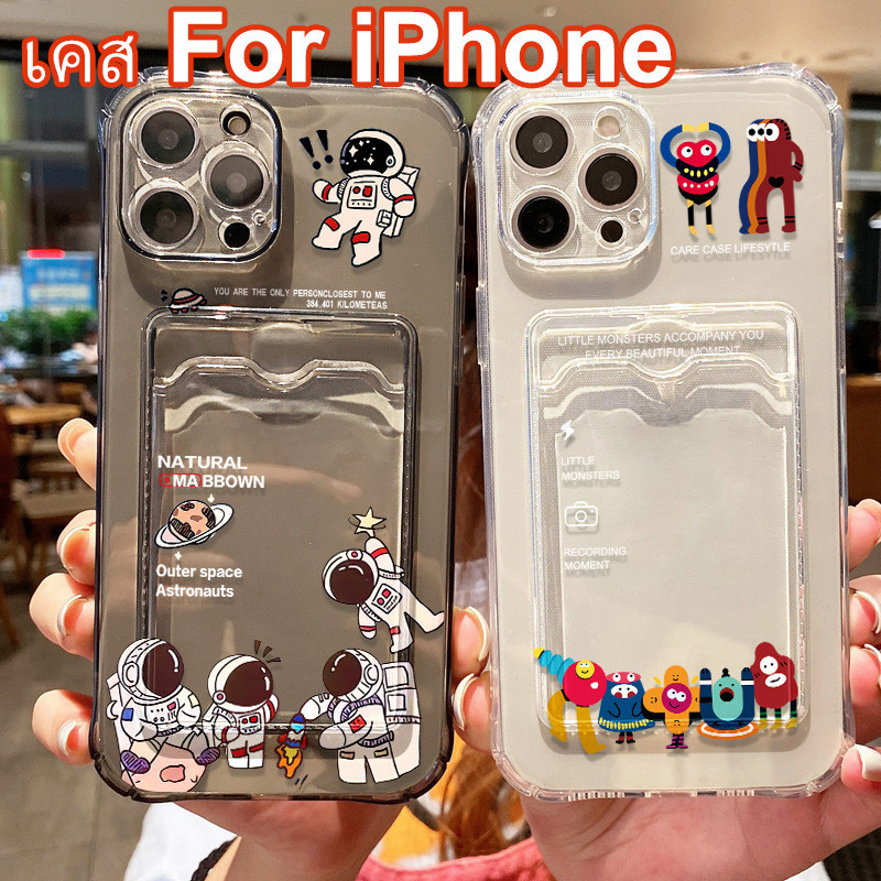 เคสใส สำหรับ TPU เคส For iPhone 11 15 13 12 14 Pro Max 6 7 8 Plus XR XS Max ซองใส่บัตรรูปถ่ายแบบใสสำหรับ เคสไอโฟนเคส